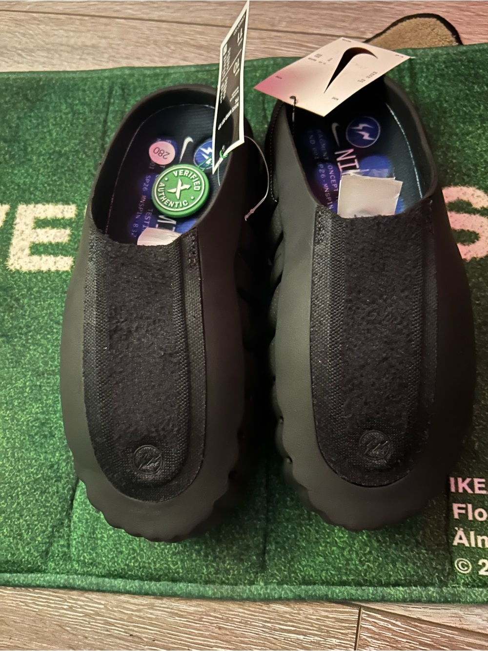 Men's Nike Mind 001 Fragment Black Slip-On Pregame- Waterproof Comfort